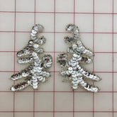 Applique - Silver Sequins and Beads Pairs Close-Out